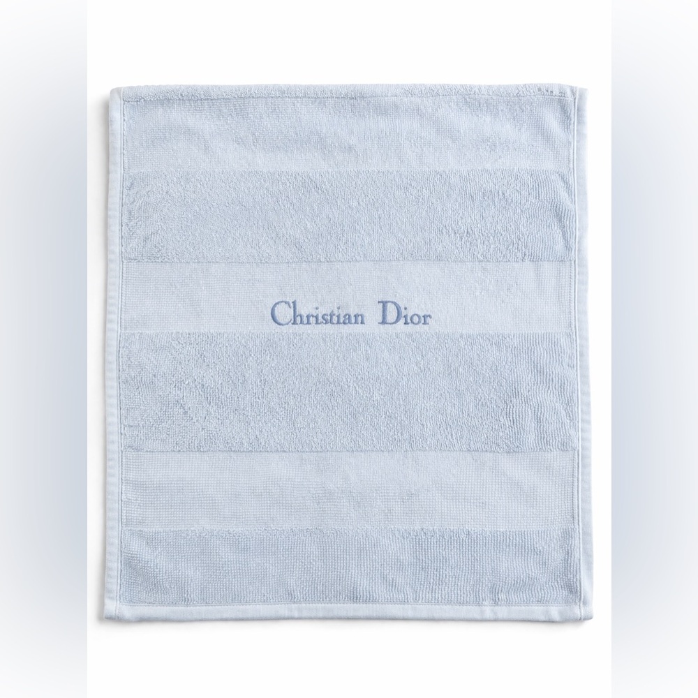 Christian Dior Baby Blanket Light Blue Cotton Terry Soft Luxury designer
